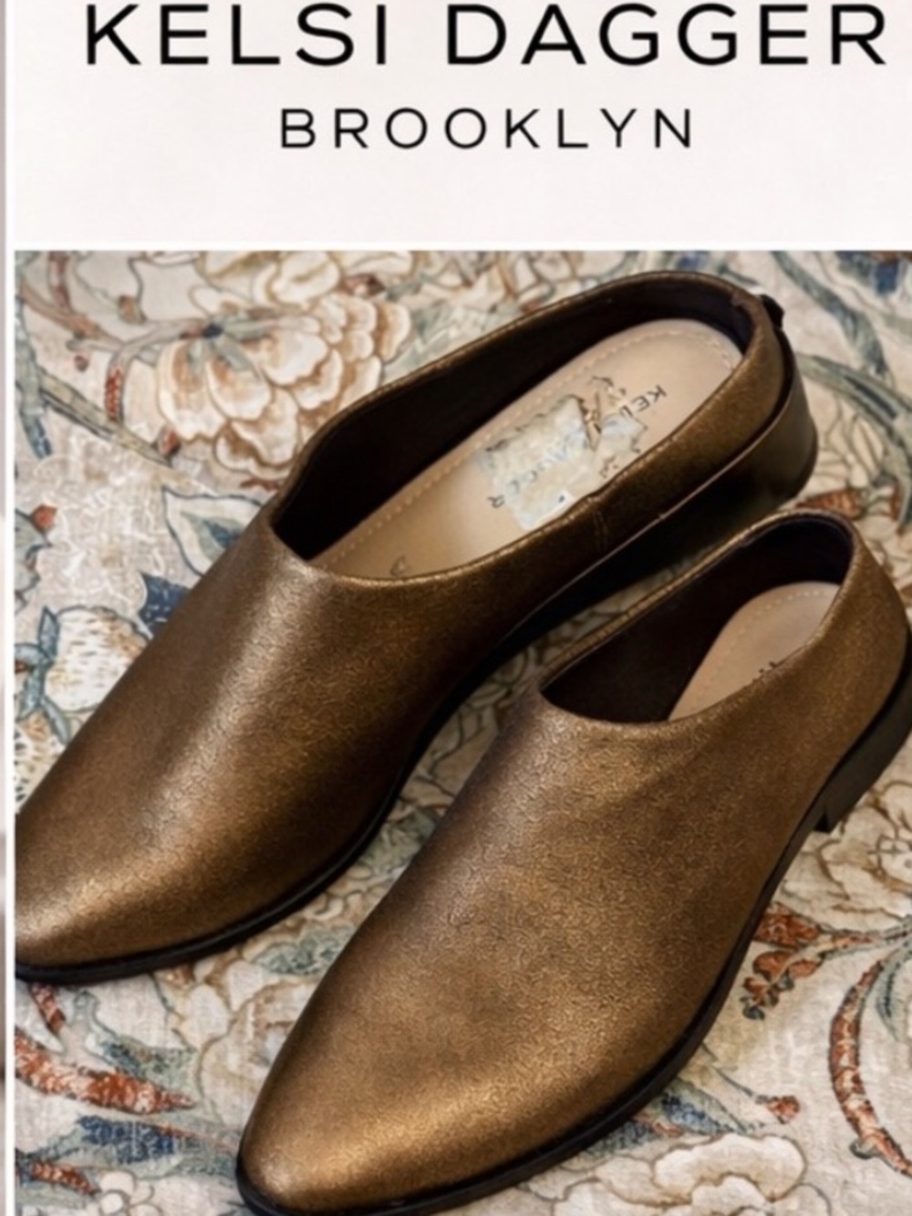 Kelsi Dagger Brooklyn Wedge Mule Clogs Comfort Chic, Burnished Gold, GUC,Size 10